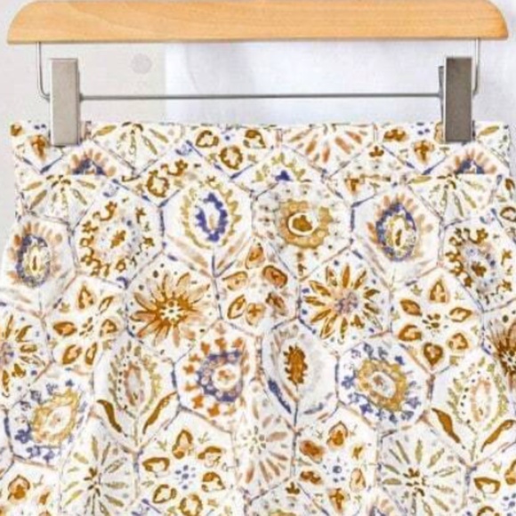 Boho Floral Print Stretchy Waist Ruffle Hem Maxi Skirt - Picture 3 of 8